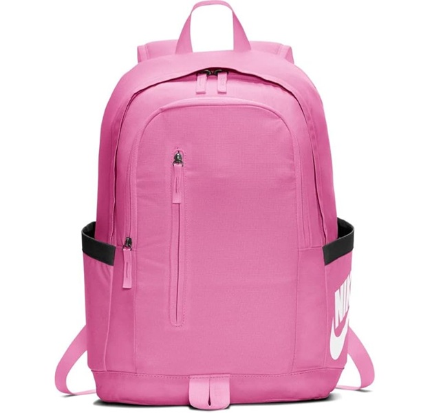 Mochila Nike All Access Soleday Rosa - Vista Frontal Mochila nike rosa All Access Soleday de 25 litros con compartimento para portátil y bolsillos frontales.