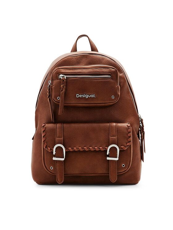mochila desigual marrón grande mujer con portátil omnia daypack 24SAKP07