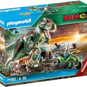 playmobil dinos 71183 ataque t-rex con explorador y quad