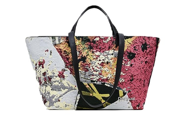 Bolso Desigual Lacroix grande multicolor mujer shopper edición limitada floral artístico con asas negras