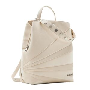 Mochila mujer elegante beige Desigual convertible para oficina trabajo uso diario cómoda y práctica