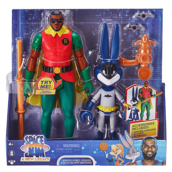 Figuras de space jam grandes modelo LeBron James Robin y Bugs Bunny Batman de diario.