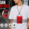 Mini bandolera Jordan Air Tri Fold roja utilizada por hombre para llevar documentación, tarjetas, móvil y dinero durante viajes y conciertos