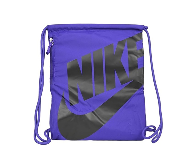 Nike-Men-Heritage-Morado Bolsa Nike Heritage Gym Sack morada con cordón ajustable y bolsillo con cremallera