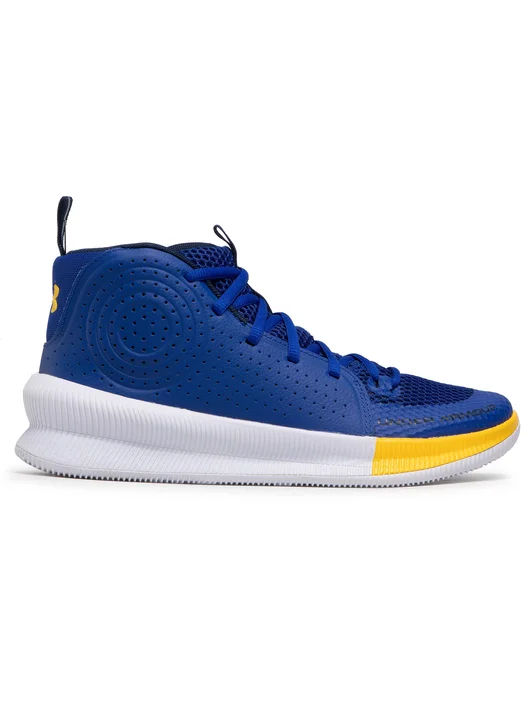 Under Armour Jet 3022051-403 azul royal hombre 41 EU, zapatillas baloncesto con agarre lateral, EVA reactiva, suela goma tracción, upper cuero y textil perforado, streetwear basket indoor outdoor