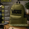 Mochila portátil unisex Vans verde militar oliva ideal para trabajo universidad y portátil