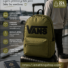 Mochila viaje cabina Vans verde militar oliva ideal para portátil aeropuerto y escapadas