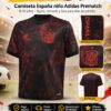 Camiseta España niño Adidas Prematch FS3481 negra y roja talla 140 para 9-10 años, con escudo de la Selección Española y tecnología AEROREADY.
