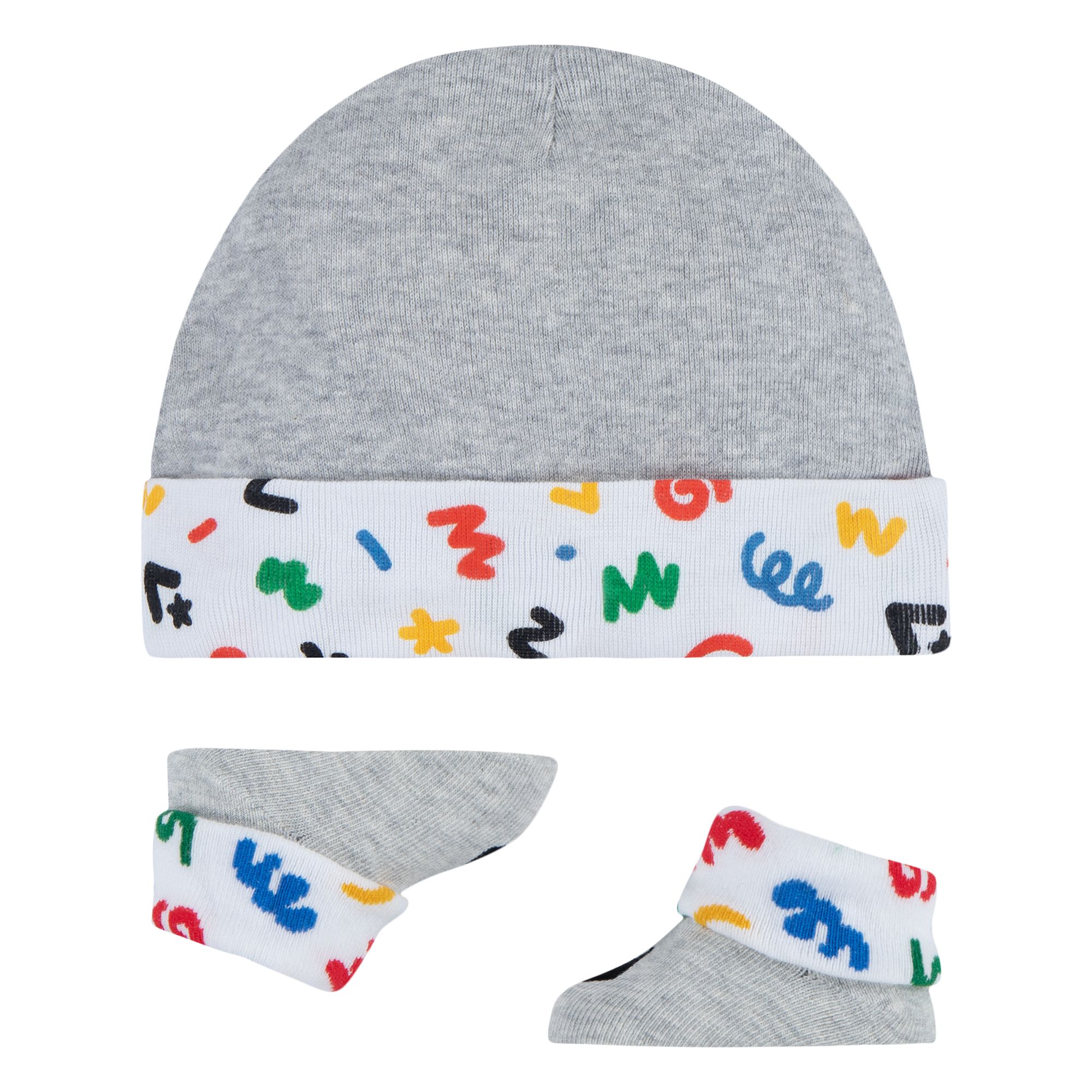conjunto bebe gorro y patucos gris suave regalo recien nacido comodo y calentito 0 a 6 meses