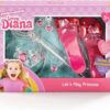 Set princesa Love Diana con corona, varita, joyas y zapatitos rosas presentado en caja infantil