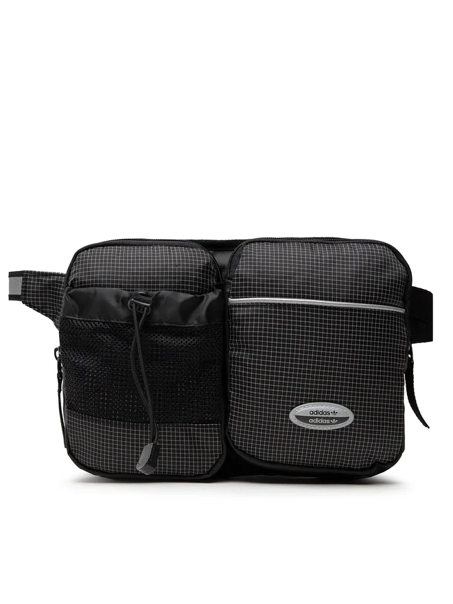Riñonera Adidas Ryv Waistbag negra unisex con compartimentos y correa ajustable