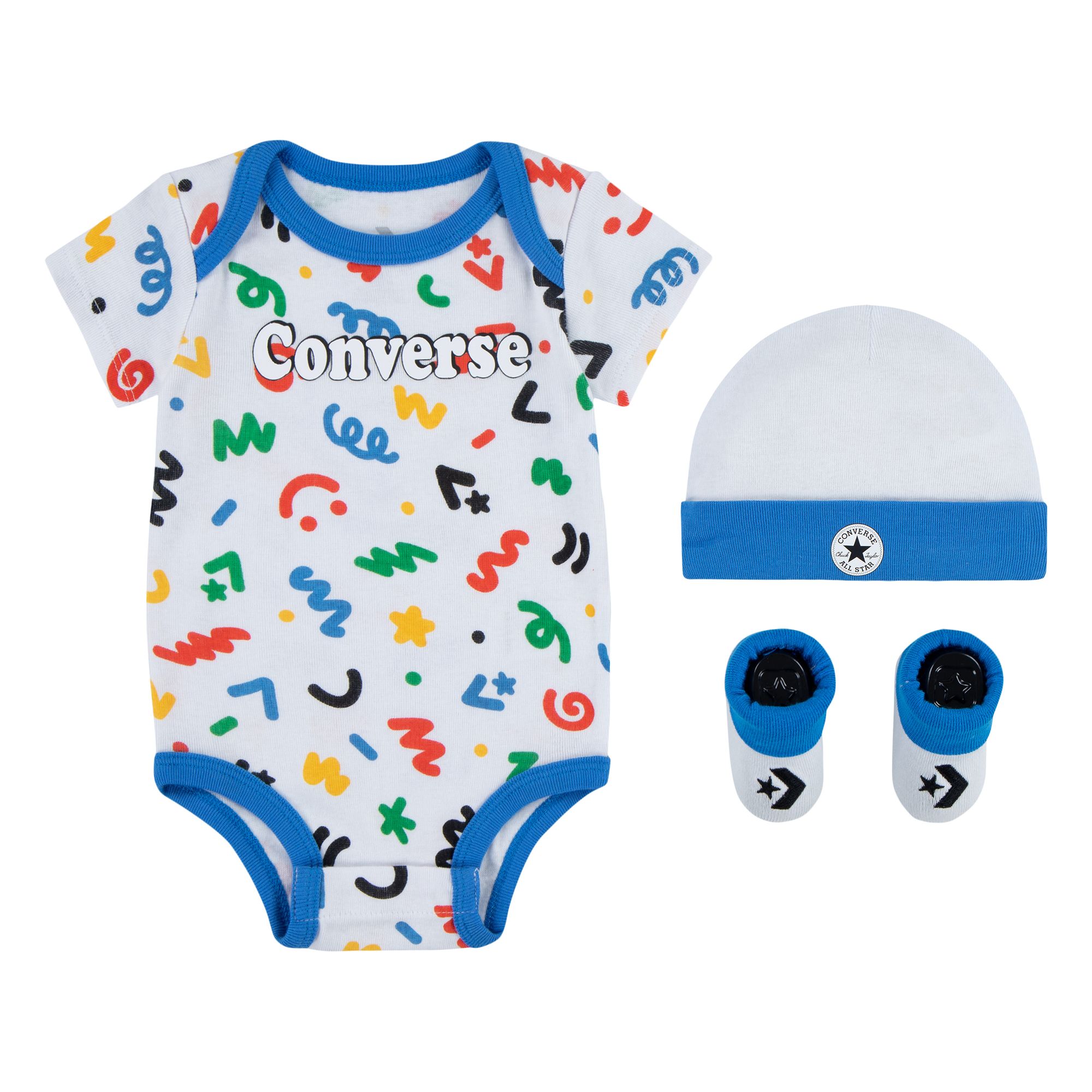 c911dff3-37e1-4802-b5f2-296594b71b1c Conjunto bebé Converse 3 piezas con body, gorro y patucos para 6-12 meses