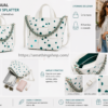 bolso desigual mujer blanco lunares verdes valdivia shopper bandolera interior medidas detalles uso diario