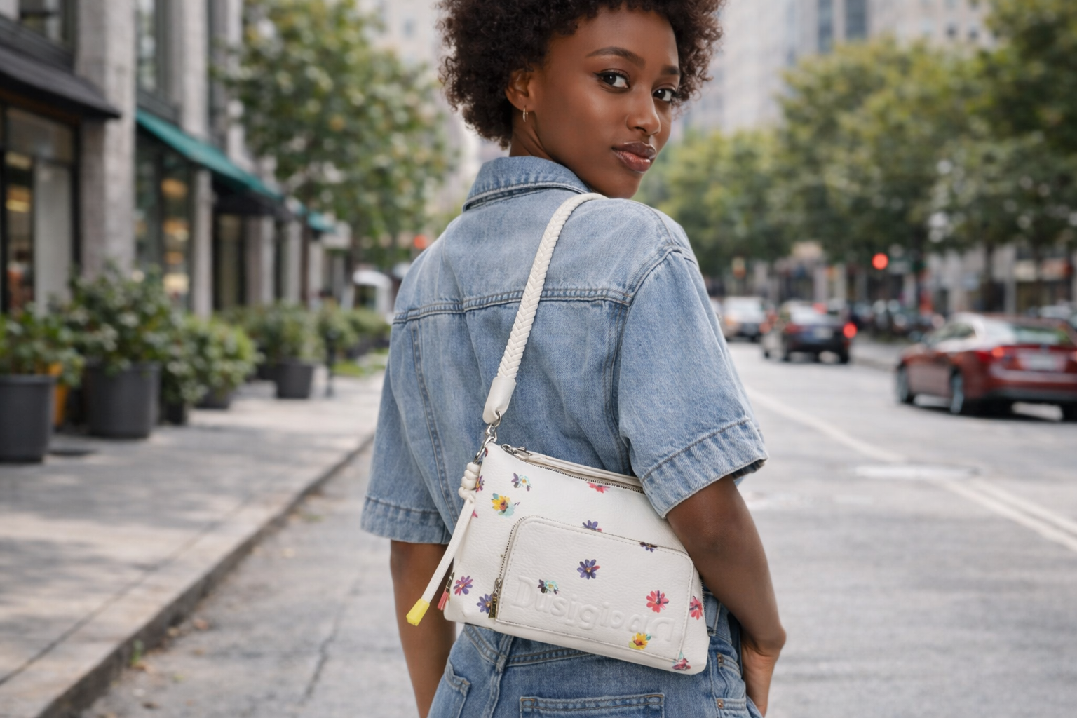 bolso-blanco-mujer-desigual-floral-bandolera-pequeno-comodo bolso pequeño mujer bandolera comodo ligero y practico para el dia a dia y viajar