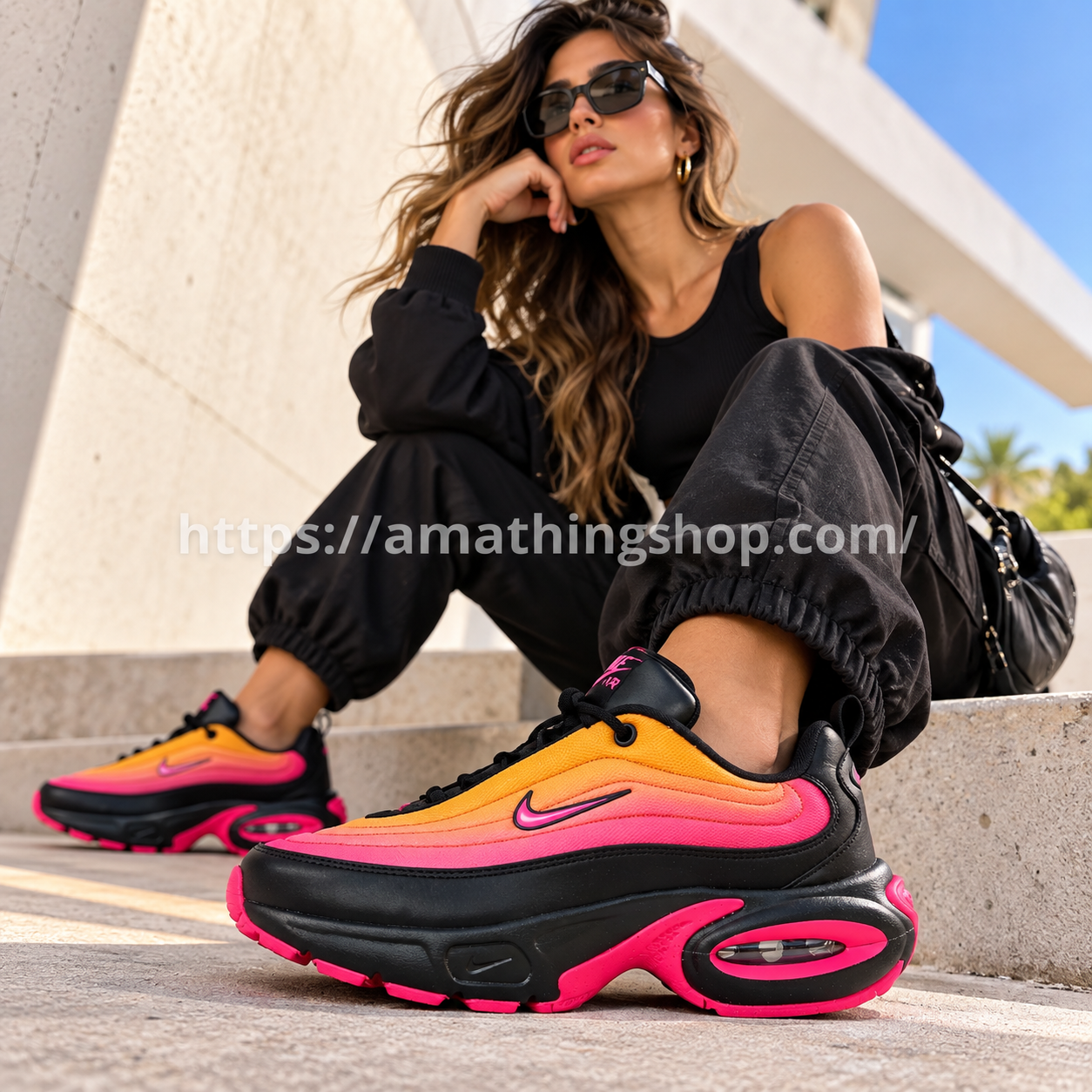 Mujer con Nike Air Max Portal talla 40 HF3053-015 negras rosa y naranja