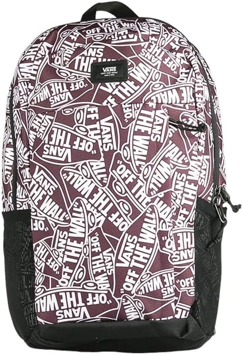 Mochila Vans Disorder 24 litros granate con estampado Vans Off The Wall y compartimento para portátil de 15 pulgadas