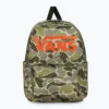 Mochila Vans Old Skool Grom VN000H56ZBF1 camuflaje verde 18L unisex junior con logo naranja, bolsillo frontal y diseño urbano para colegio, instituto, universidad y uso diario.