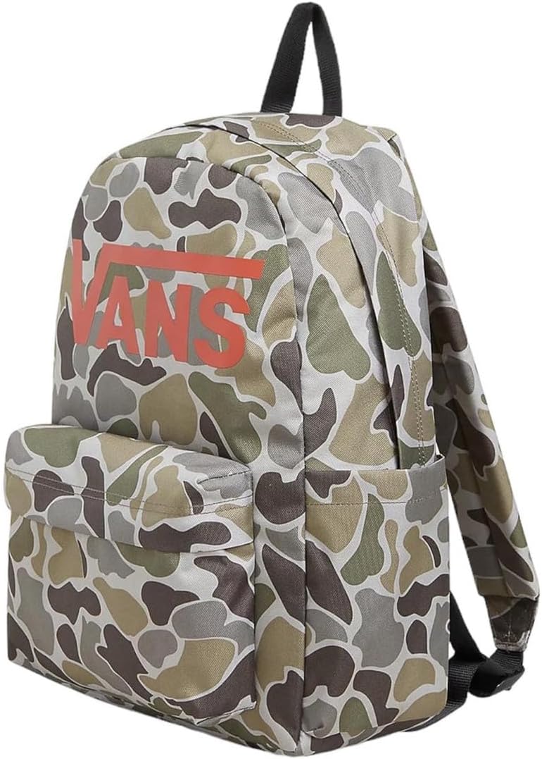 Mochila Vans Old Skool Grom VN000H56ZBF1 camuflaje verde loden 18L unisex junior con bolsillo frontal, compartimento principal y diseño urbano para colegio, instituto, universidad, viaje y uso diario.