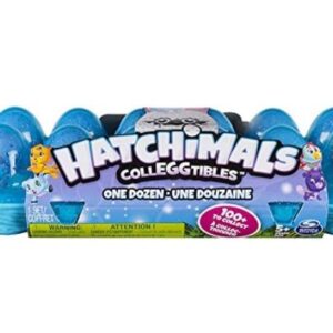 Hatchimals CollEGGtibles huevera Bizak con 12 figuras coleccionables, 10 ocultas dentro de huevos y 2 personajes visibles.