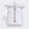 Mochila adidas Real Madrid blanca original JN4150 vista frontal con cierre roll top y escudo oficial