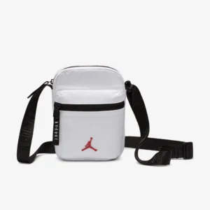 Bolso bandolera Jordan blanco unisex Airborne Festival con correa ajustable y logo Jumpman rojo