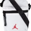 Bolso Jordan pequeño blanco para móvil con logo Jumpman rojo