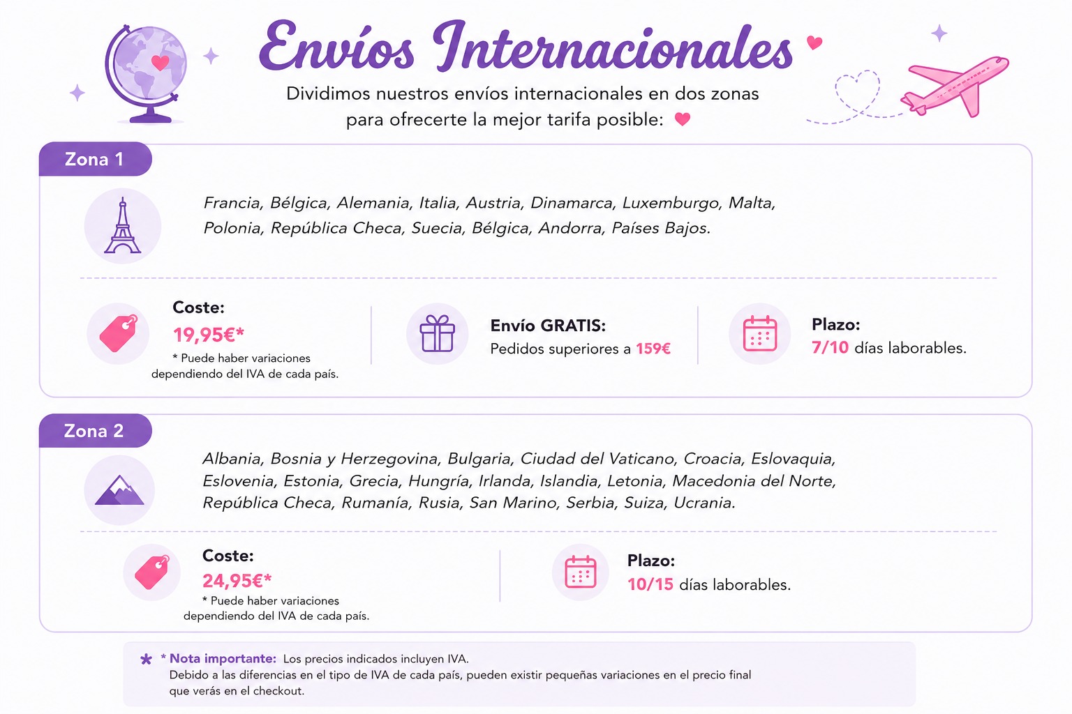 Envíos internacionales móviles Amathing Shop Europa