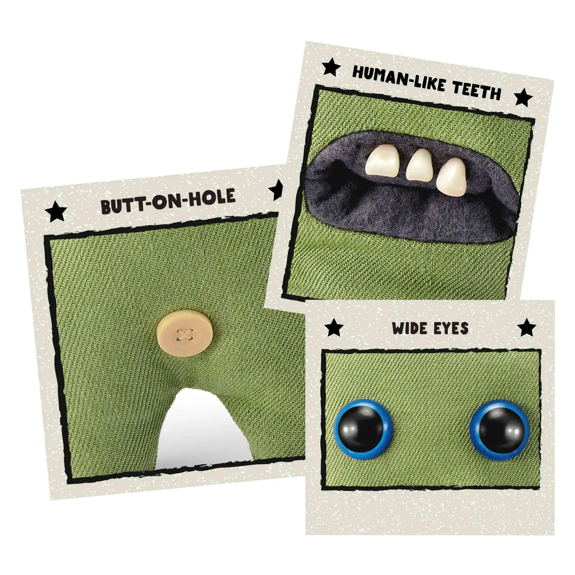 Detalles de cuatro ojos y dientes del Fuggler Foolish Four Eyes