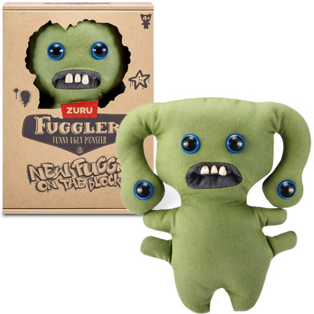 Fuggler Foolish Four Eyes verde junto a caja New Fuggs on the Block