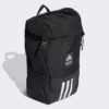 Vista lateral de la mochila Adidas 4ATHLTS Camper negra con cierre mediante hebillas