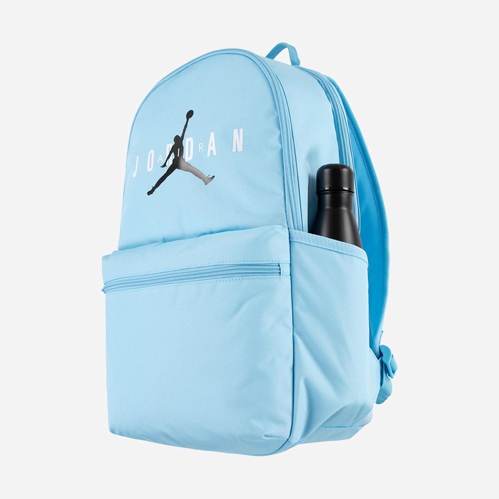 Mochila Jordan azul con bolsillo lateral para botella