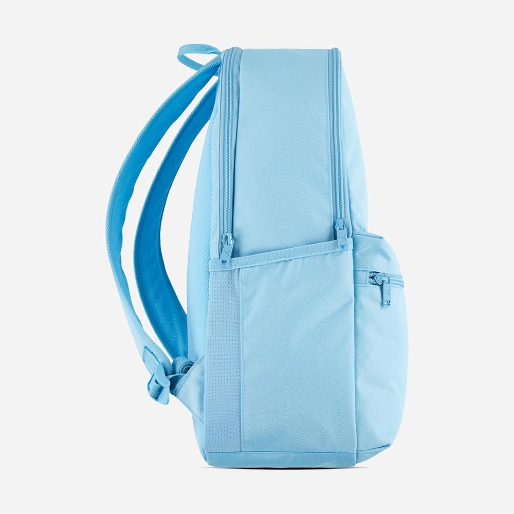 Vista lateral mochila Jordan HBR Eco azul con correas ajustables