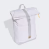 Mochila adidas Real Madrid blanca vista lateral con cierre enrollable