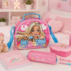 Portameriendas Barbie Rainbow rosa con lonchera, zumo y accesorios escolares infantiles