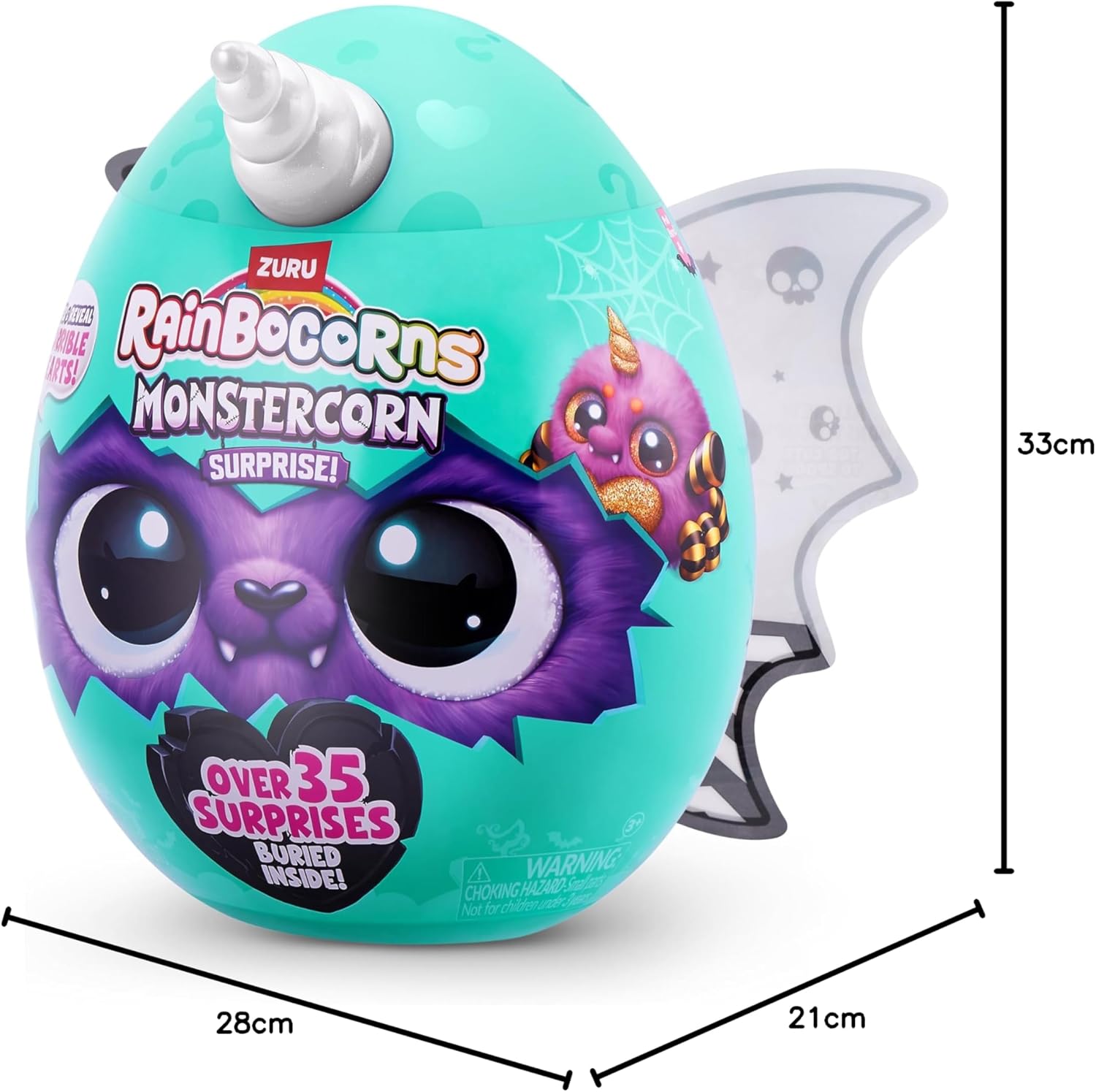 Medidas Rainbocorns Monstercorn aproximadamente 33 x 28 x 21 cm