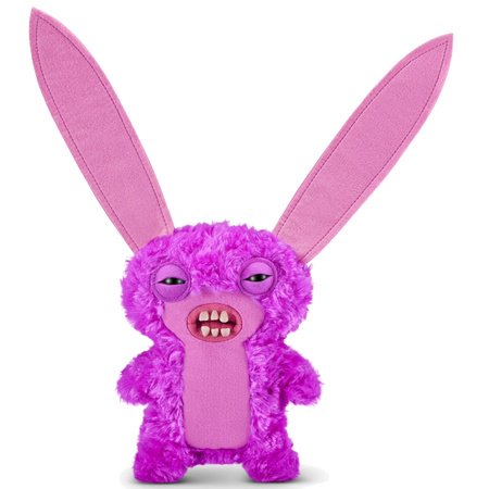 Peluche Fuggler Lord Long Ears rosa y morado con orejas largas y dientes