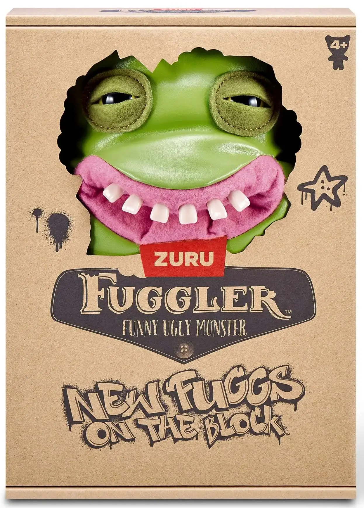 ZURU Fuggler Shameless Goof verde New Fuggs on the Block junto a su caja