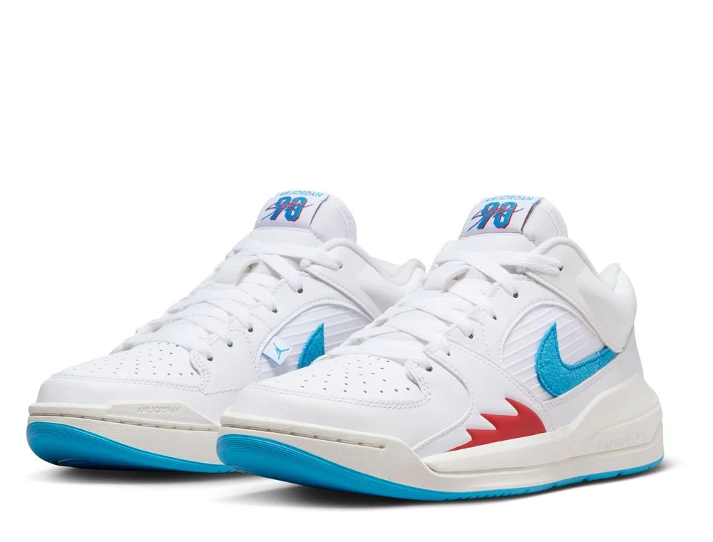 JORDAN – Stadium 90 Mujer Blancas Azul y Rojo Talla 38 FB2269-100 - Imagen 4