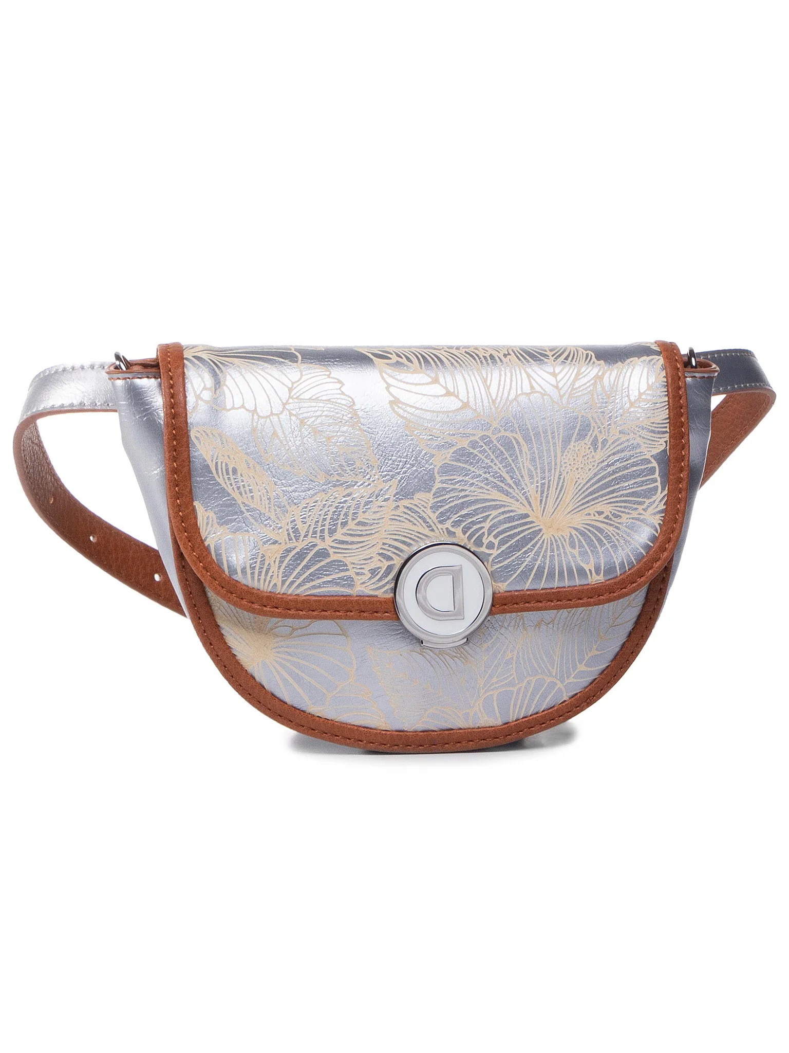DESIGUAL – Riñonera Bandolera Akela Plata Floral 20SAXPB0 Mujer - Imagen 6